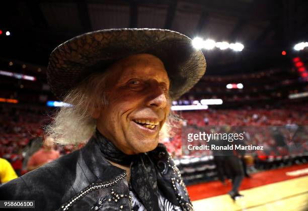 Jimmy Goldstein looks on in Game One of the Western Conference Finals of the 2018 NBA Playoffs between the Houston Rockets and the Golden State...