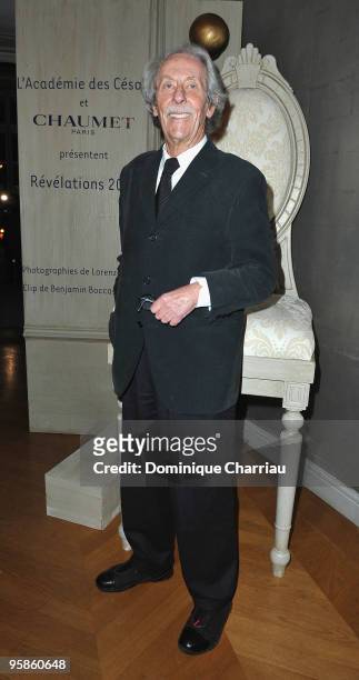 Actor Jean Rochefort attends the Chaumet's cocktail party for Cesar's Revelations on January 18, 2010 in Paris, France.