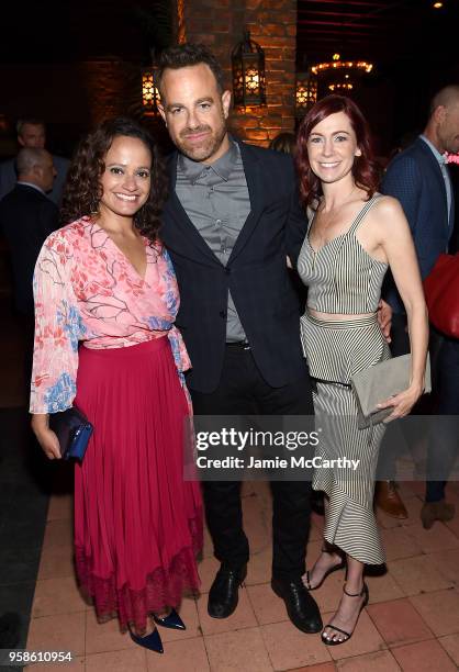 Judy Reyes, Paul Adelstein and Carrie Preston attend Entertainment Weekly & PEOPLE New York Upfronts celebration at The Bowery Hotel on May 14, 2018...