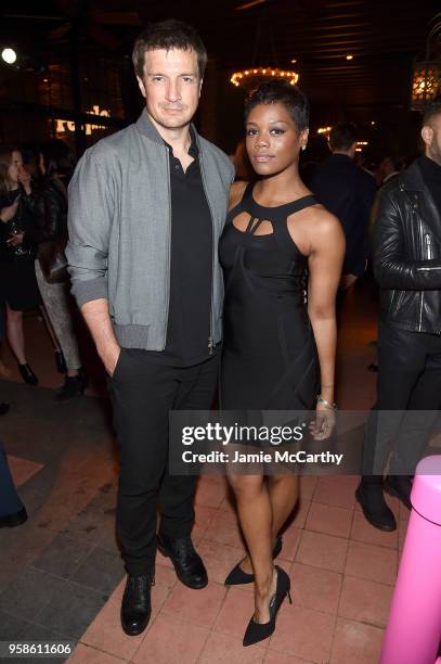 Nathan Fillion of The Rookie and Afton Williamson of Shades of Blue attend Entertainment Weekly & PEOPLE New York Upfronts celebration at The Bowery...