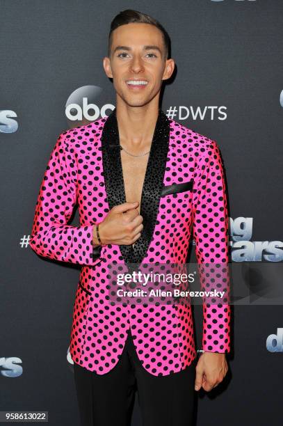 Adam Rippon attends ABC's "Dancing With The Stars: Athletes" Season 26 semifinal show on May 14, 2018 in Los Angeles, California.