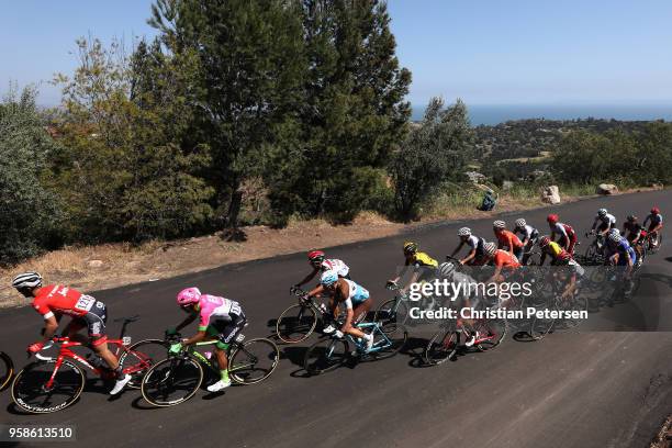 Peter Stetina of The United States and Team Trek Segafredo leads a group up Gibraltar Road during stage two of the 13th Amgen Tour of California 2018...