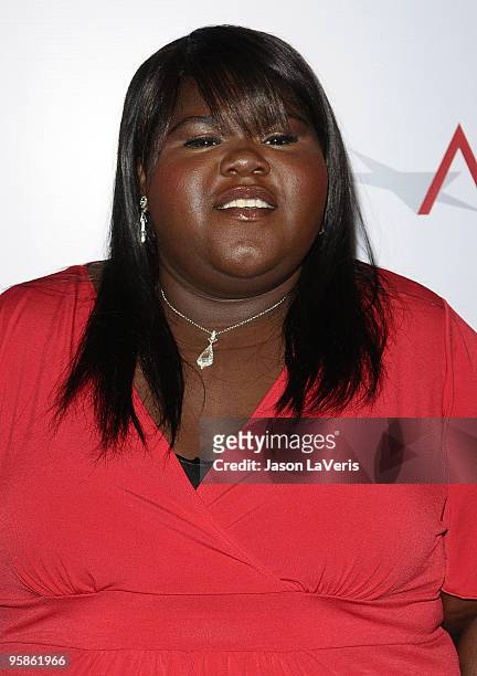 Actress Gabourey 'Gabby' Sidibe attends the AFI Awards 2009 luncheon at Four Seasons Hotel on January 15, 2010 in Beverly Hills, California.