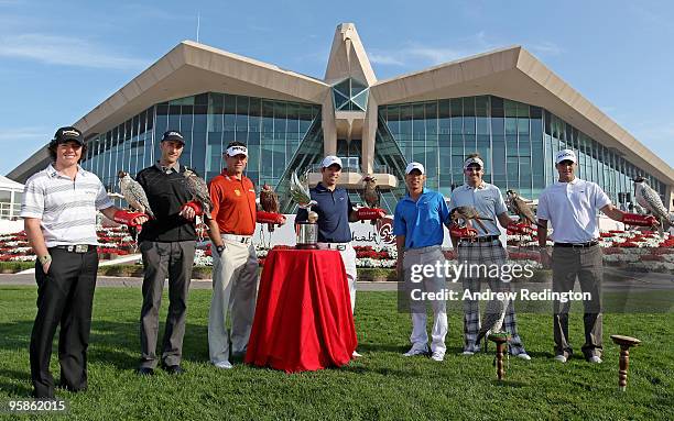 Rory McIlroy of Northern Ireland, Geoff Ogilvy of Australia, Lee Westwood of England, defending champion Paul Casey of England, Anthony Kim of the...