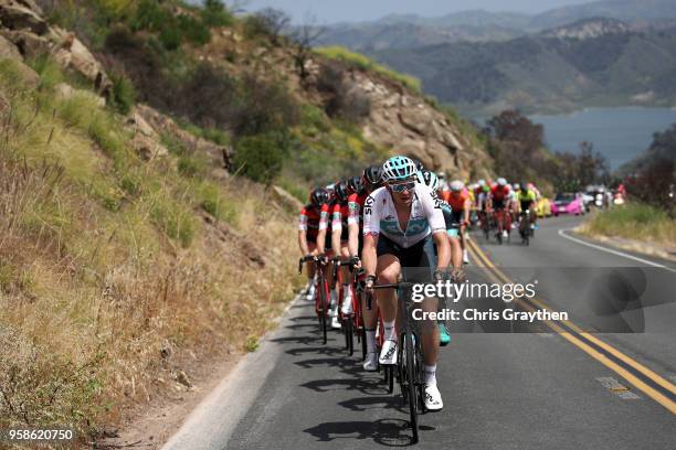 Ian Stannard of Great Britain and Team Sky leads the peloton during stage two of the 13th Amgen Tour of California, a 157km stage from Ventura to...