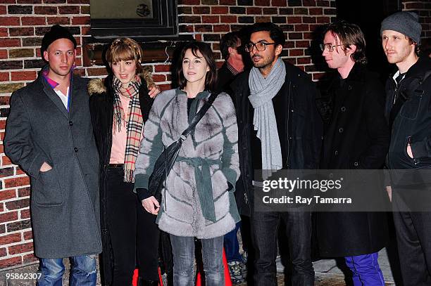 Actress and singer Charlotte Gainsbourg and her band visit the "Late Show With David Letterman" at the Ed Sullivan Theater on January 18, 2010 in New...