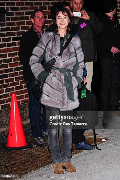 Actress and singer Charlotte Gainsbourg visits the "Late Show With David Letterman" at the Ed Sullivan Theater on January 18, 2010 in New York City.
