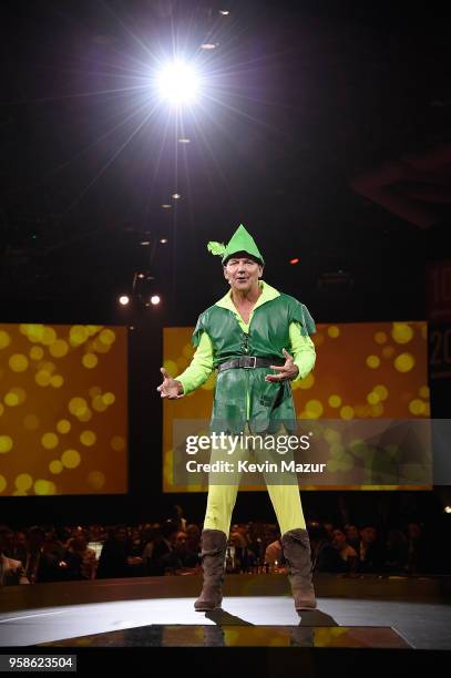 Founder of The Robin Hood Foundation, Paul Tudor Jones speaks on stage during The Robin Hood Foundation's 2018 benefit at Jacob Javitz Center on May...