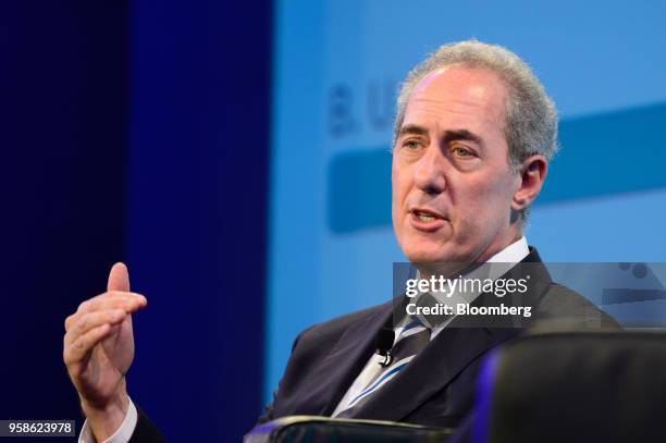 Michael Froman, vice chairman and president of strategic growth at Mastercard Inc., speaks during the Wall Street Journal CEO Council in Tokyo,...