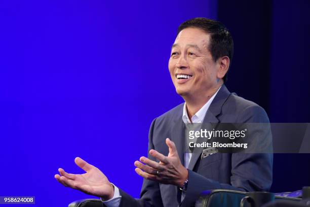 Masahiko Uotani, president and chief executive officer of Shiseido Co., speaks during the Wall Street Journal CEO Council in Tokyo, Japan, on...