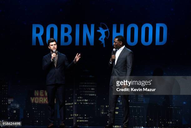 Colin Jost and Michael Che perform during The Robin Hood Foundation's 2018 benefit at Jacob Javitz Center on May 14, 2018 in New York City.