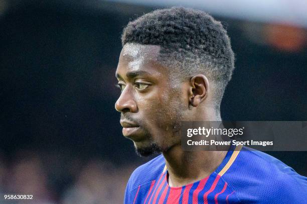 Ousmane Dembele of FC Barcelona reacts during the La Liga 2017-18 match between FC Barcelona and Villarreal CF at Camp Nou on May 09 2018 in...