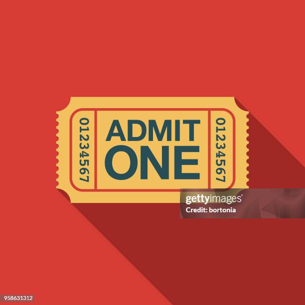 ticket flat design arts icon with side shadow - video presentation stock illustrations