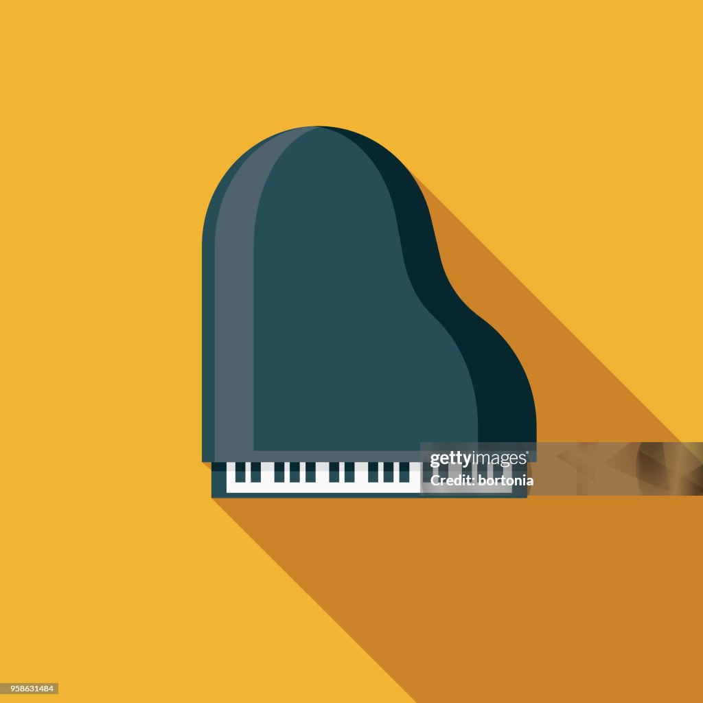 Concert Flat Design Arts Icon with Side Shadow