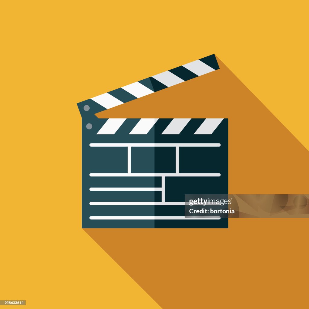 Movies Flat Design Arts Icon with Side Shadow