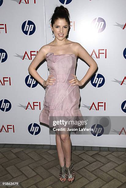 Actress Anna Kendrick attends the AFI Awards 2009 luncheon at Four Seasons Hotel on January 15, 2010 in Beverly Hills, California.