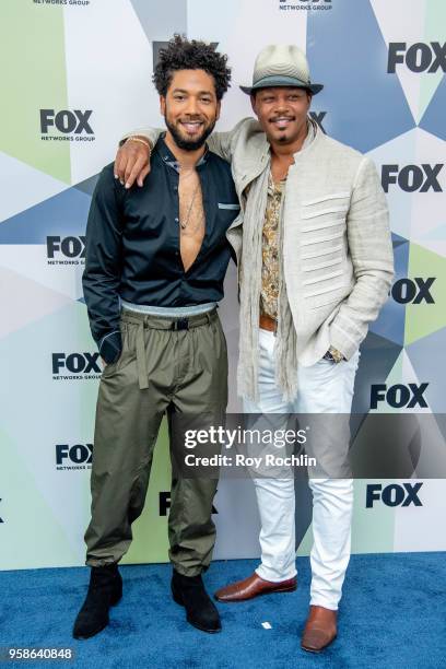 Jussie Smollett and Terrence Howard attends the 2018 Fox Network Upfront at Wollman Rink, Central Park on May 14, 2018 in New York City.