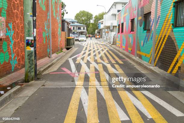 byron bay, australia - street art around the world stock pictures, royalty-free photos & images