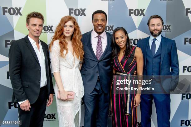 Riley Smith, Rachelle Lefevre, Russell Hornsby, Nikki M. James, and Vincent Kartheiser attend the 2018 Fox Network Upfront at Wollman Rink, Central...