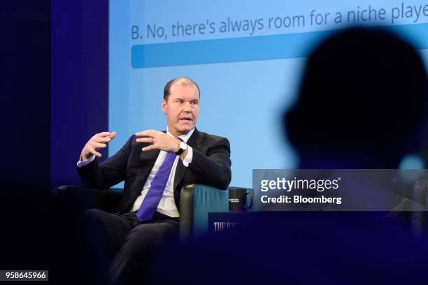 Christophe Weber, president and chief executive officer of Takeda Pharmaceutical Co., speaks during the Wall Street Journal CEO Council in Tokyo,...
