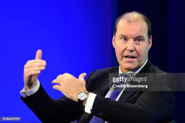 Christophe Weber, president and chief executive officer of Takeda Pharmaceutical Co., speaks during the Wall Street Journal CEO Council in Tokyo,...