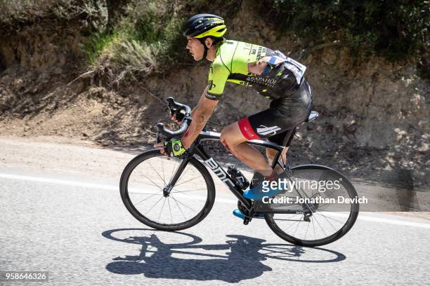 Brendan Rhim of The United States and Team Holowesko-Citadel p/b Arapahoe Resources rides after a crash during stage 2 of the Amgen Tour of...