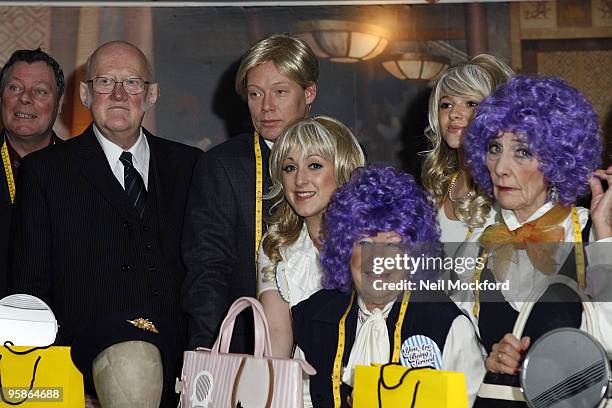 Nicholas Smith, Ricky Groves, Natalie Cassidy, Laila Morse and June Brown attends 'You Are Being Served' - a Charity sale of designer clothing, shoes...