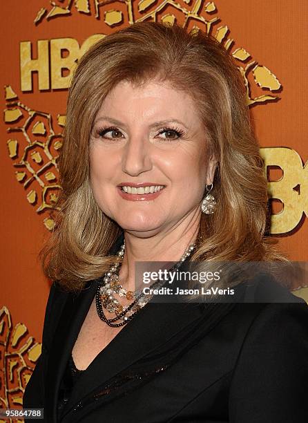 Arianna Huffington attends the official HBO after party for the 67th annual Golden Globe Awards at Circa 55 Restaurant at the Beverly Hilton Hotel on...