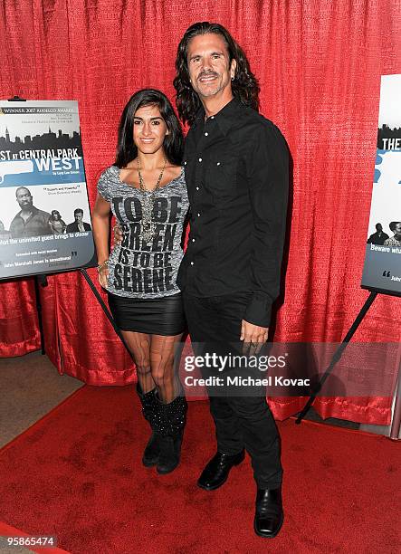 Actor Lorenzo Lamas and guest arrive at "The Guest at the Central Park West" Los Angeles Premiere at Writer's Guild Theater on January 18, 2010 in...