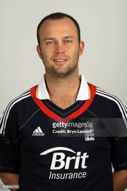Jonathan Trott of England poses for the team portraits at the ECB Centre at University on October 28, 2009 in Loughbrough,England.