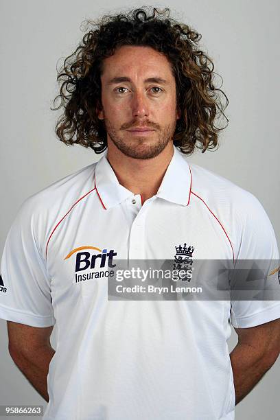 Ryan Sidebottom of England poses for the team portraits at the ECB Centre at University on October 28, 2009 in Loughbrough,England.