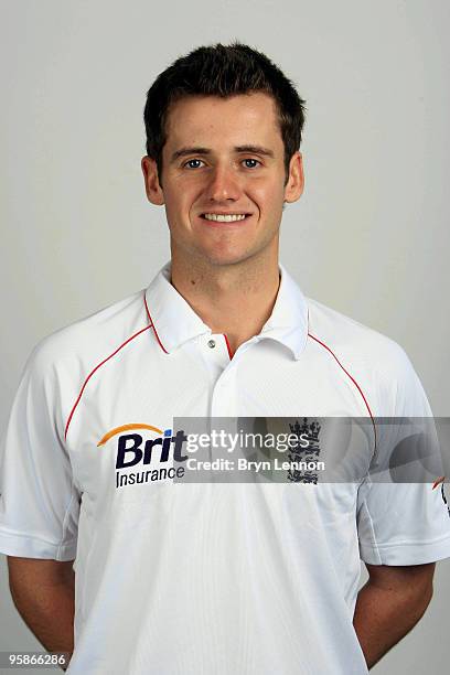 Steven Davies of England poses for the team portraits at the ECB Centre at University on October 28, 2009 in Loughbrough,England.