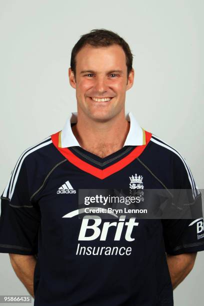 Andrew Strauss of England poses for the team portraits at the ECB Centre at University on October 28, 2009 in Loughbrough,England.