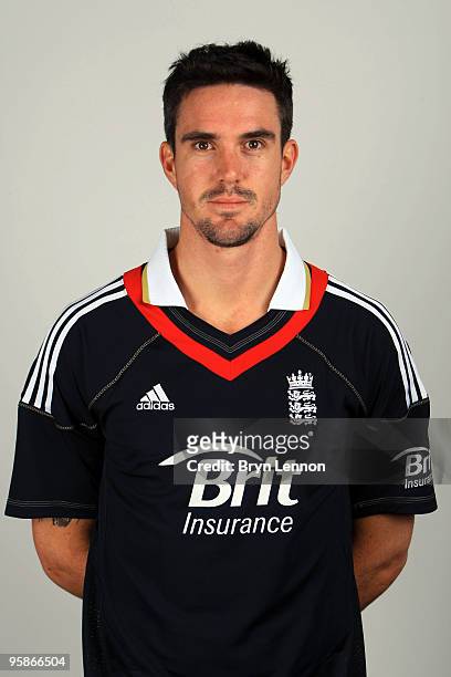 Kevin Pietersen of England poses for the team portraits at the ECB Centre at University on October 28, 2009 in Loughbrough,England.