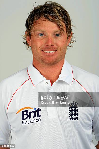 Ian Bell of England poses for the team portraits at the ECB Centre at University on October 28, 2009 in Loughbrough,England.