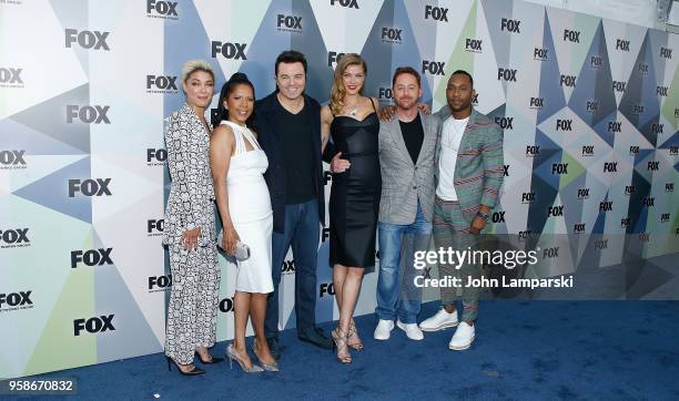 Jessica Szhor, Penny Johnson Jerald, Seth MacFarlane, Adrianne Palicki, Scott Grimes and J. Lee attend 2018 Fox Network Upfront at Wollman Rink,...