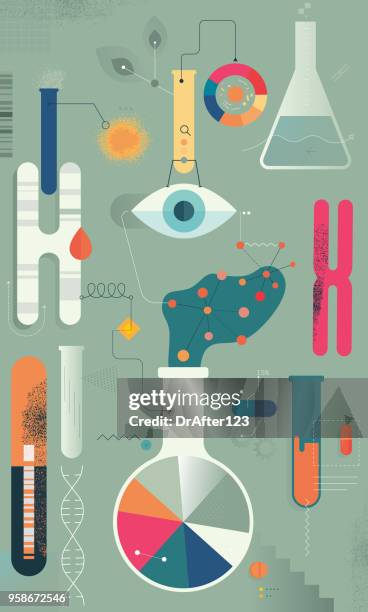 medical research concept - eprouvette stock illustrations