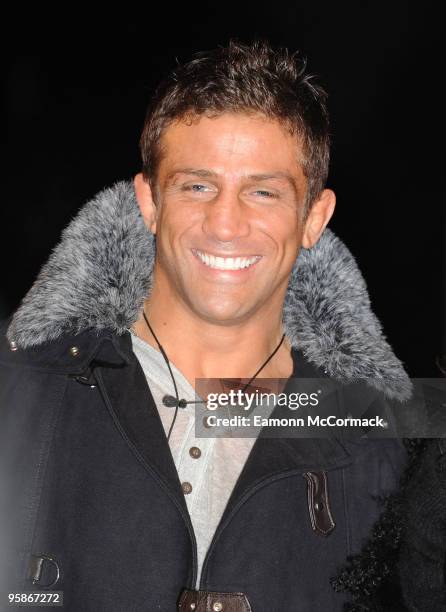 Alex Reid enters the Big Brother House for the final Celebrity version of the show at Elstree Studios on January 3, 2010 in Borehamwood, England.