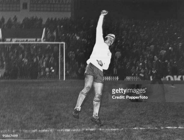 The FA Cup Final replay between Chelsea and Leeds United at Old Trafford, 29th April 1970. Chelsea won 2-1. Chelsea's David Webb celebrates after...
