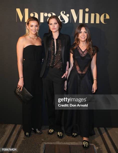 Jasmine Yarbrough, Catherine McNeil and Tamie Ingham arrive ahead of the Mara & Mine at Mercedes-Benz Fashion Week Resort 19 Collections at...