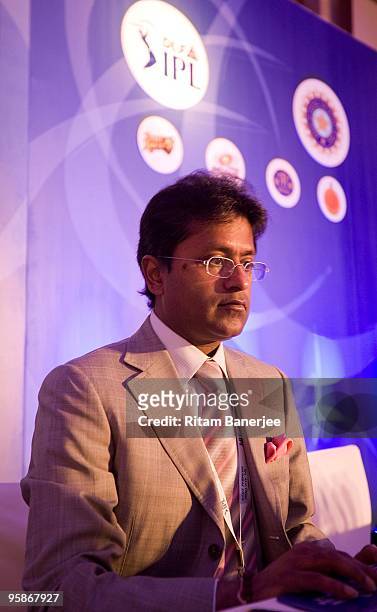 Lalit Modi, Chairman & Commissioner of Indian Premier League at the IPL Auctioon 2010 on January 19, 2010 in Mumbai, India.