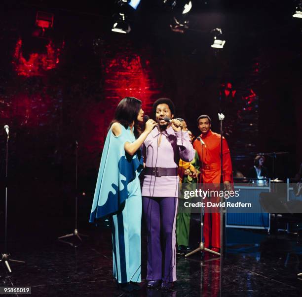 American group 5th Dimension perform on a television show in 1972.