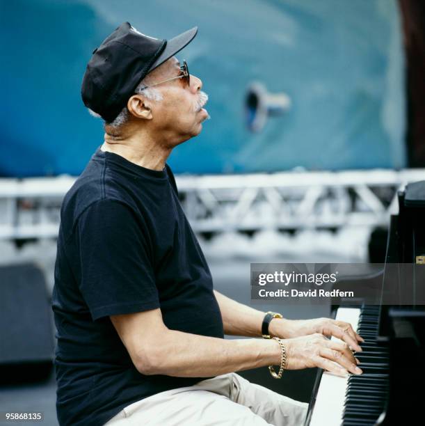 American pianist Tommy Flanagan performs on stage at the Jazz A Vienne Festival held in Vienne, France in July 1995.