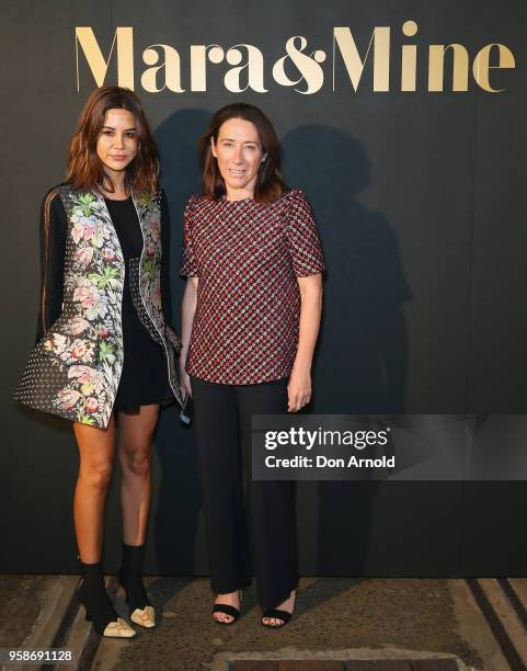 Christine Centenera and Edwina McCann arrive ahead of the Mara & Mine at Mercedes-Benz Fashion Week Resort 19 Collections at Carriageworks on May 15,...