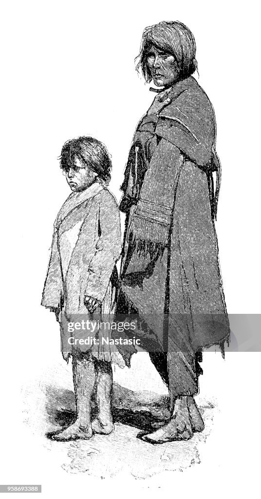 Native American woman with chld