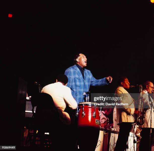 American composer, pianist and bandleader Duke Ellington performs live on stage circa 1970.