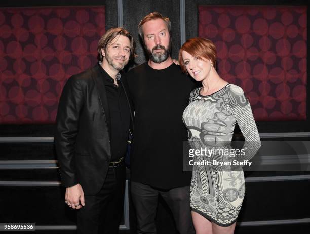 Producer/manager Seth Yudof, comedian Tom Green and Beverly Yudof attend the launch of Green's new residency at The Comedy Lineup at Harrah's Las...