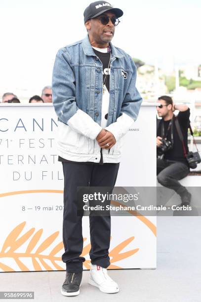 Spike Lee attends "BlacKkKlansman" Photocall during the 71st annual Cannes Film Festival at Palais des Festivals on May 15, 2018 in Cannes, France.