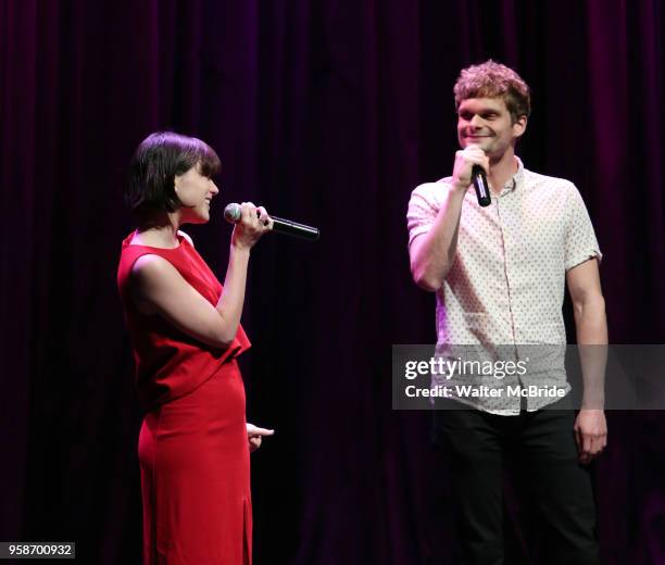 Alexandra Socha and Andrew Durand performing during the Vineyard Theatre Gala 2018 honoring Michael Mayer at the Edison Ballroom on May 14, 2018 in...