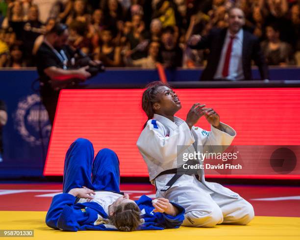 Double World champion, Clarisse Agbegnenou of France finds it difficult to believe that she has just thrown the Olympic champion, Tina Trstenjak of...